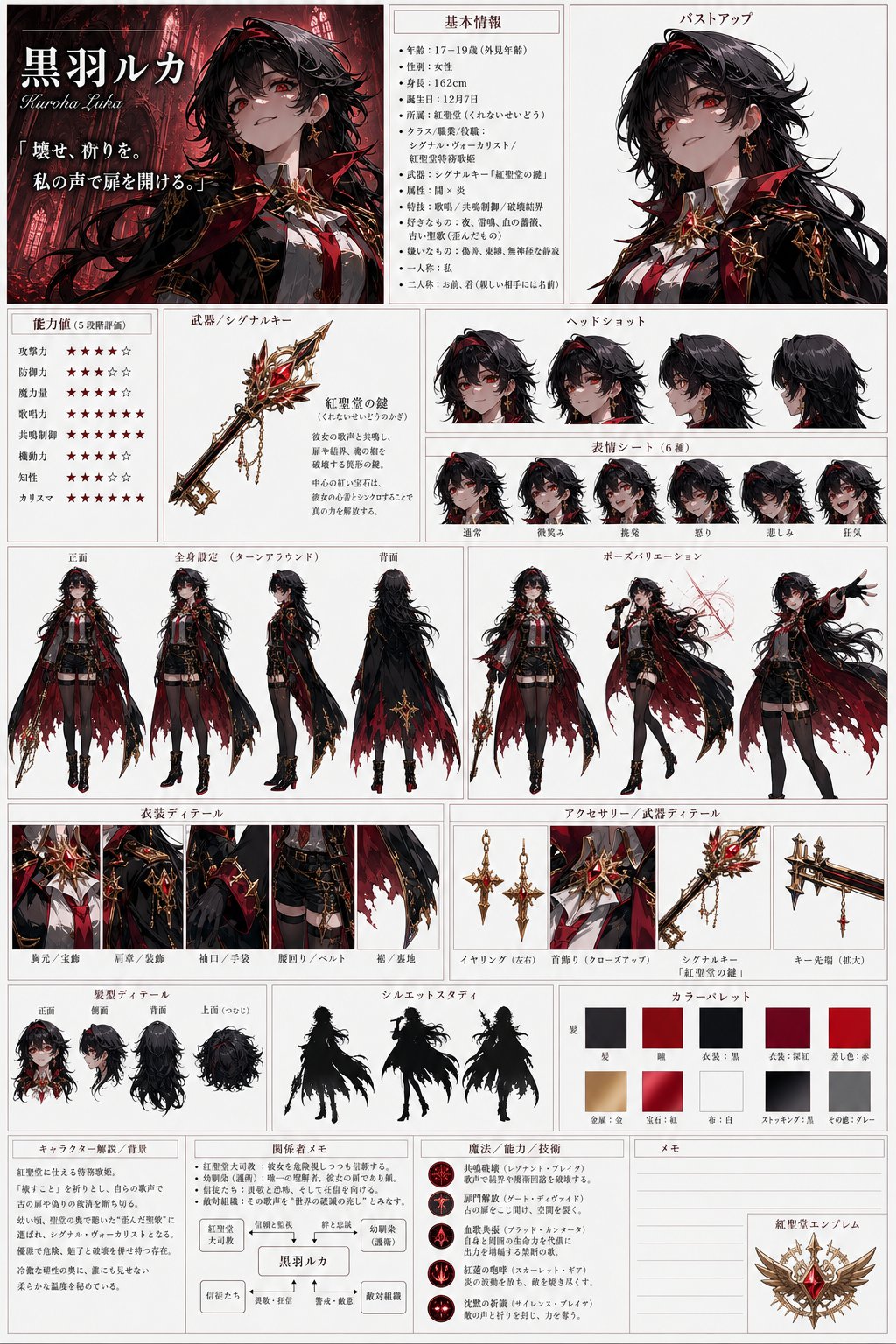 紅聖堂のシグナル キャラクターシート