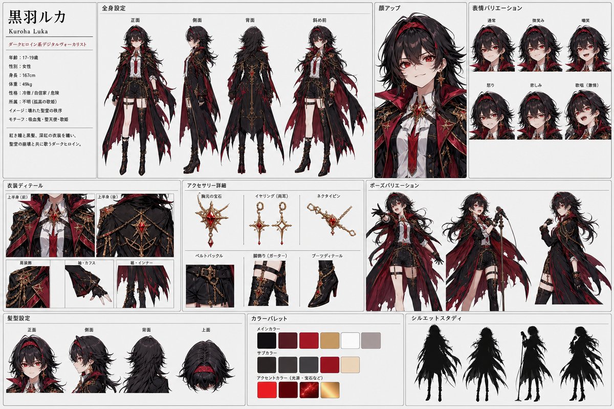 紅聖堂のシグナルのシンプルキャラクターシート