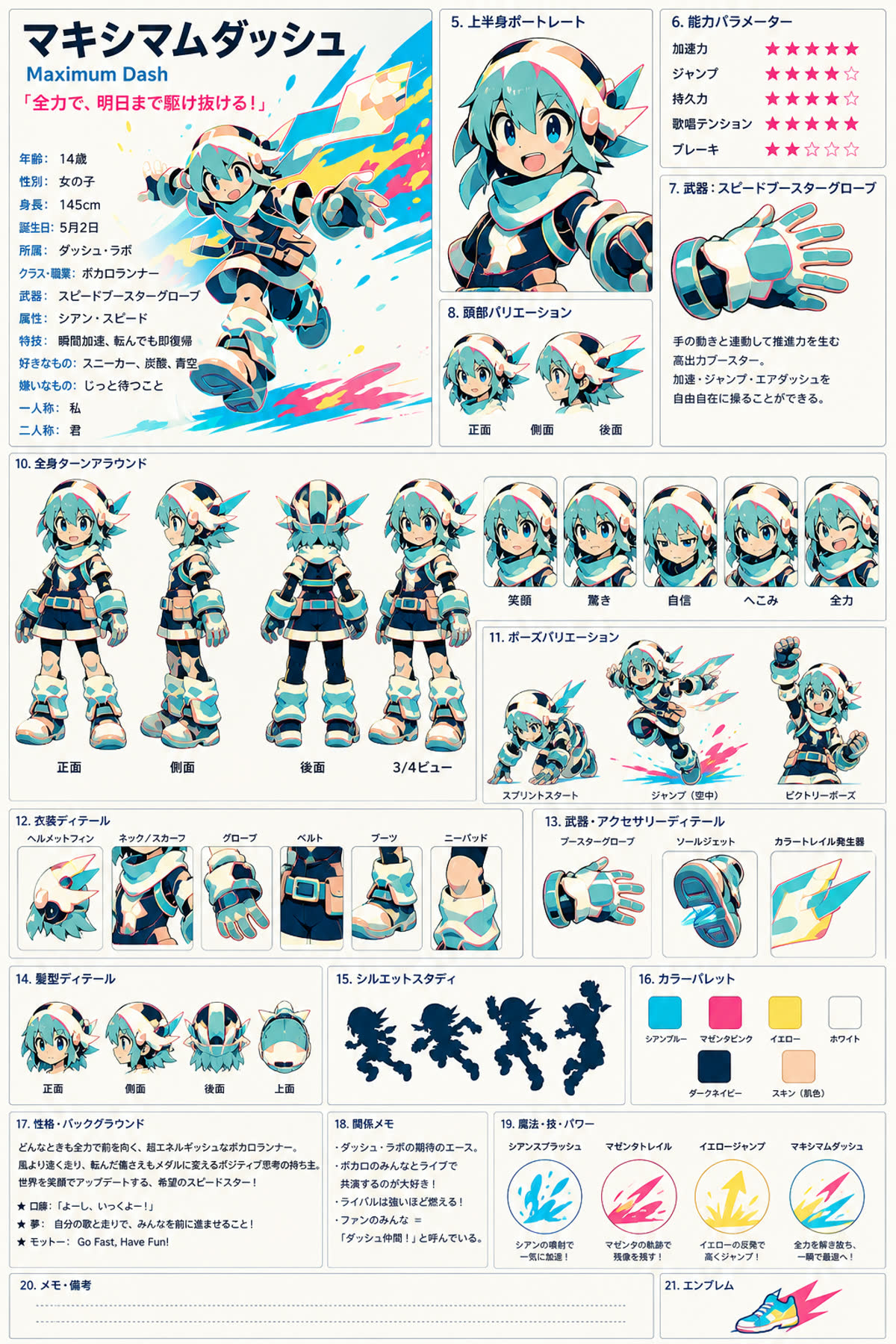 マキシマムダッシュ 通常キャラクターシート