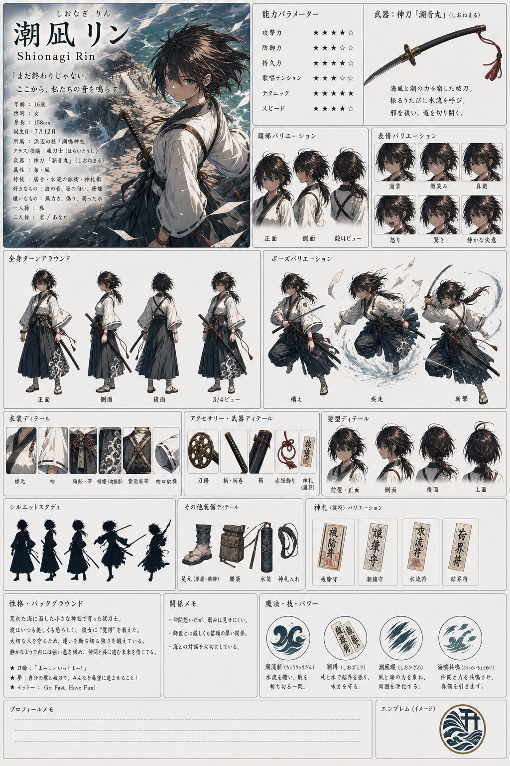 潮鳴りノ刃 通常キャラクターシート