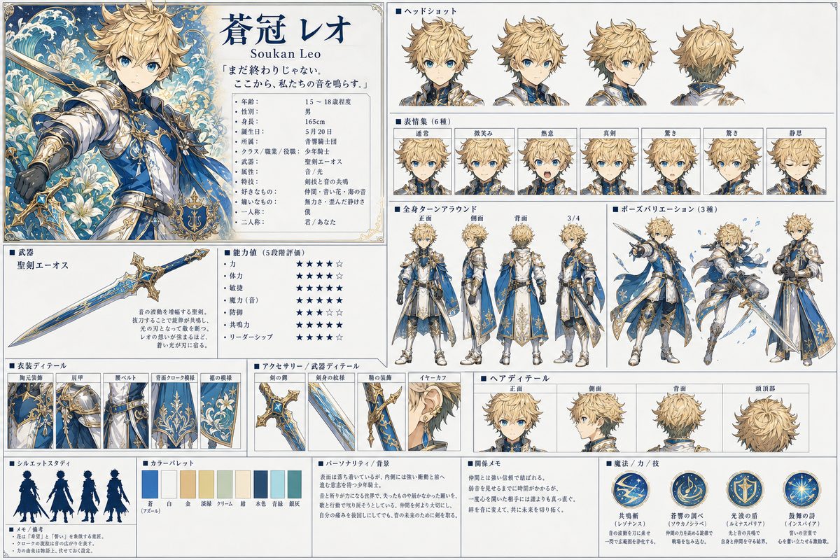 蒼冠のブレイバー 通常キャラクターシート
