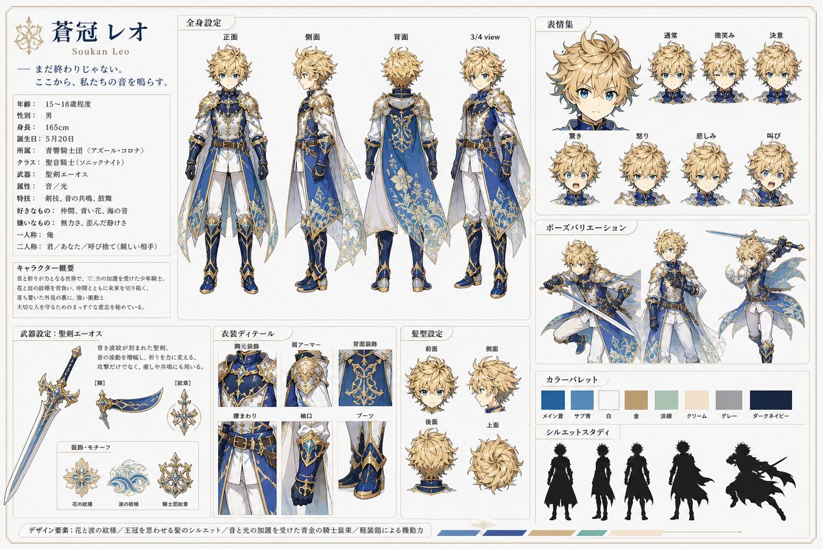 蒼冠のブレイバーのシンプルキャラクターシート