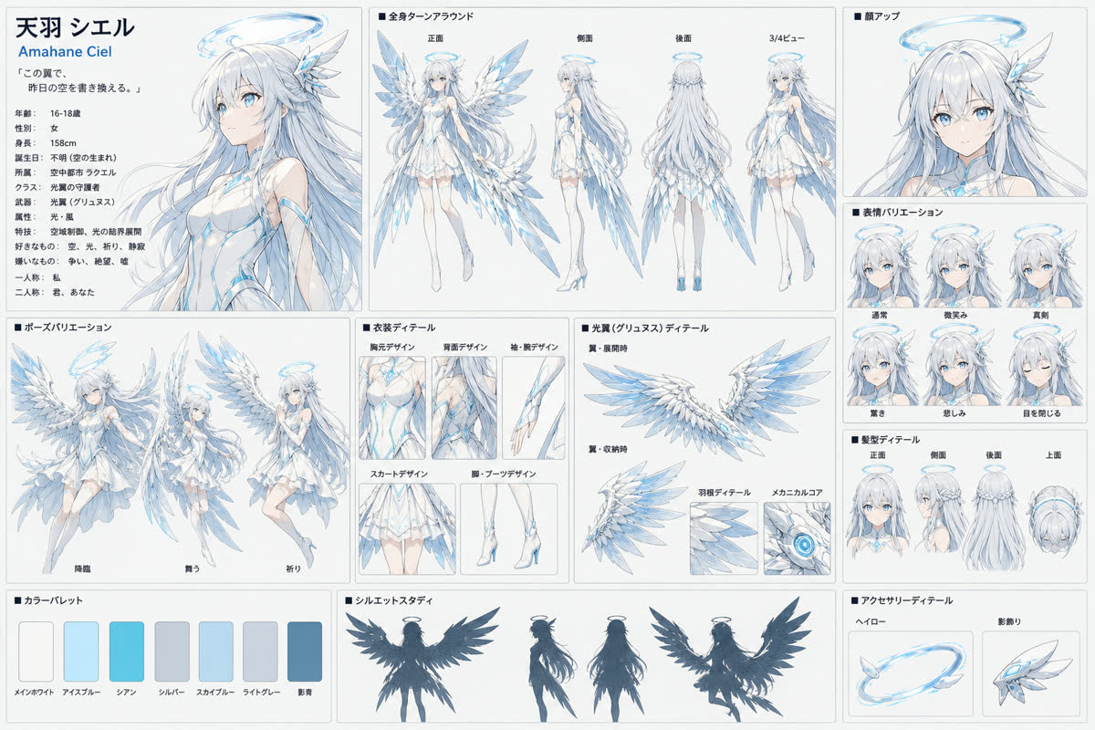 天翼リライトのシンプルキャラクターシート