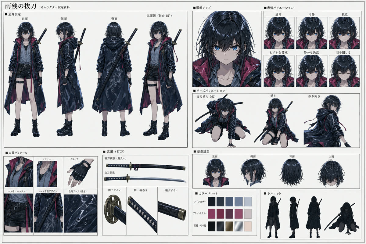 雨残の抜刀のシンプルキャラクターシート