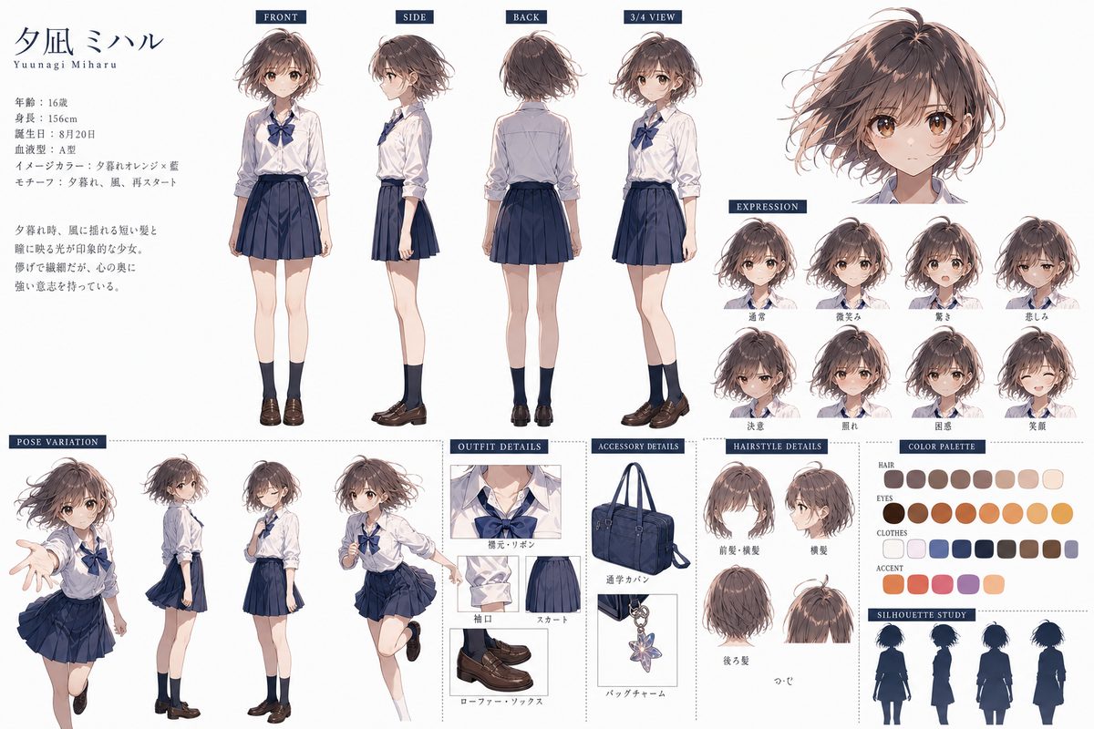 夕閃リスタートのシンプルキャラクターシート